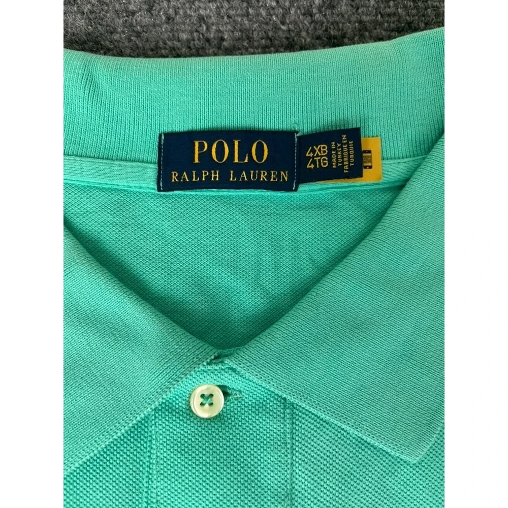 Polo Ralph Lauren Polo Shirt Mens Green Short Sleeve 100% Cotton Preppy Size 4XB